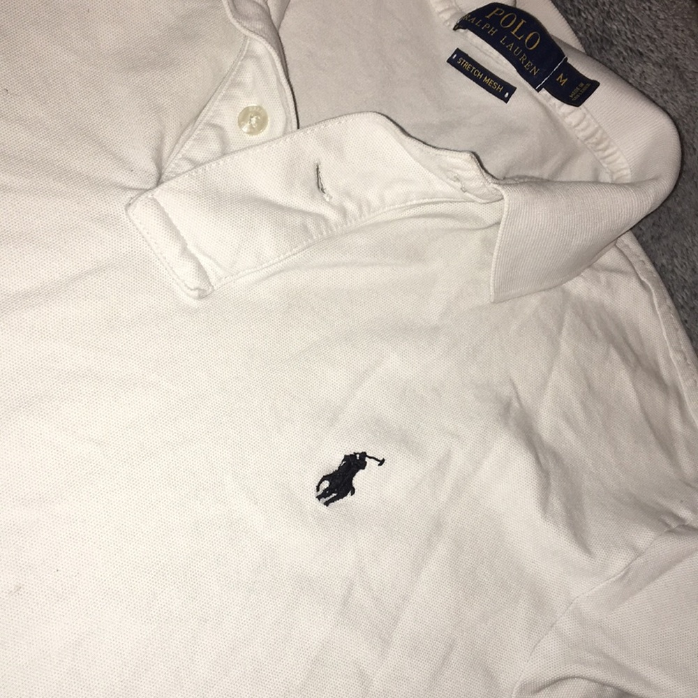 White collared polo shirt